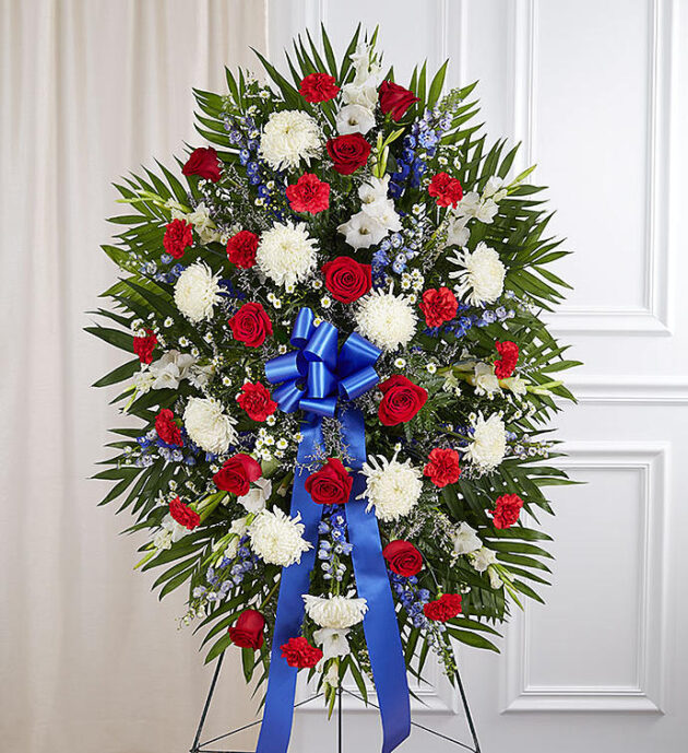 Red White & Blue Standing Spray (may need 24HR notice call & ask)