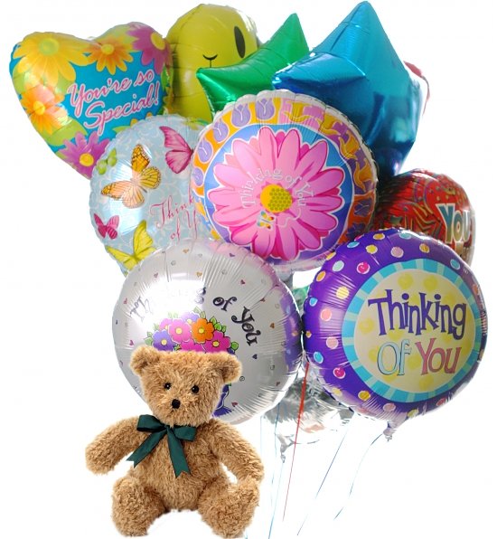 Send teddy bear and balloons on sale