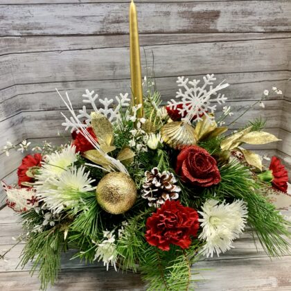Golden Winter Radiance Centerpiece